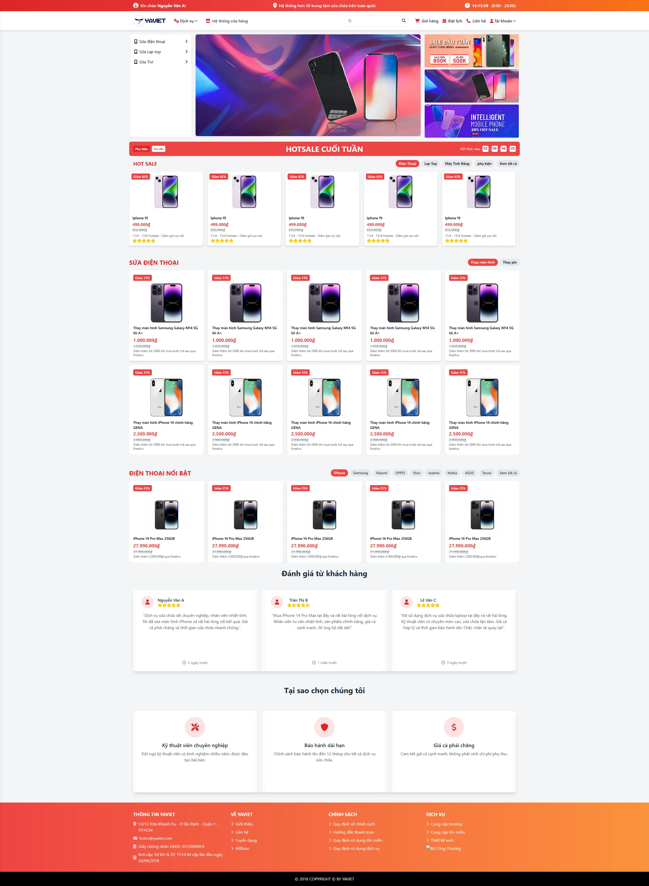 Website Bán và Sửa Chữa Điện Thoại